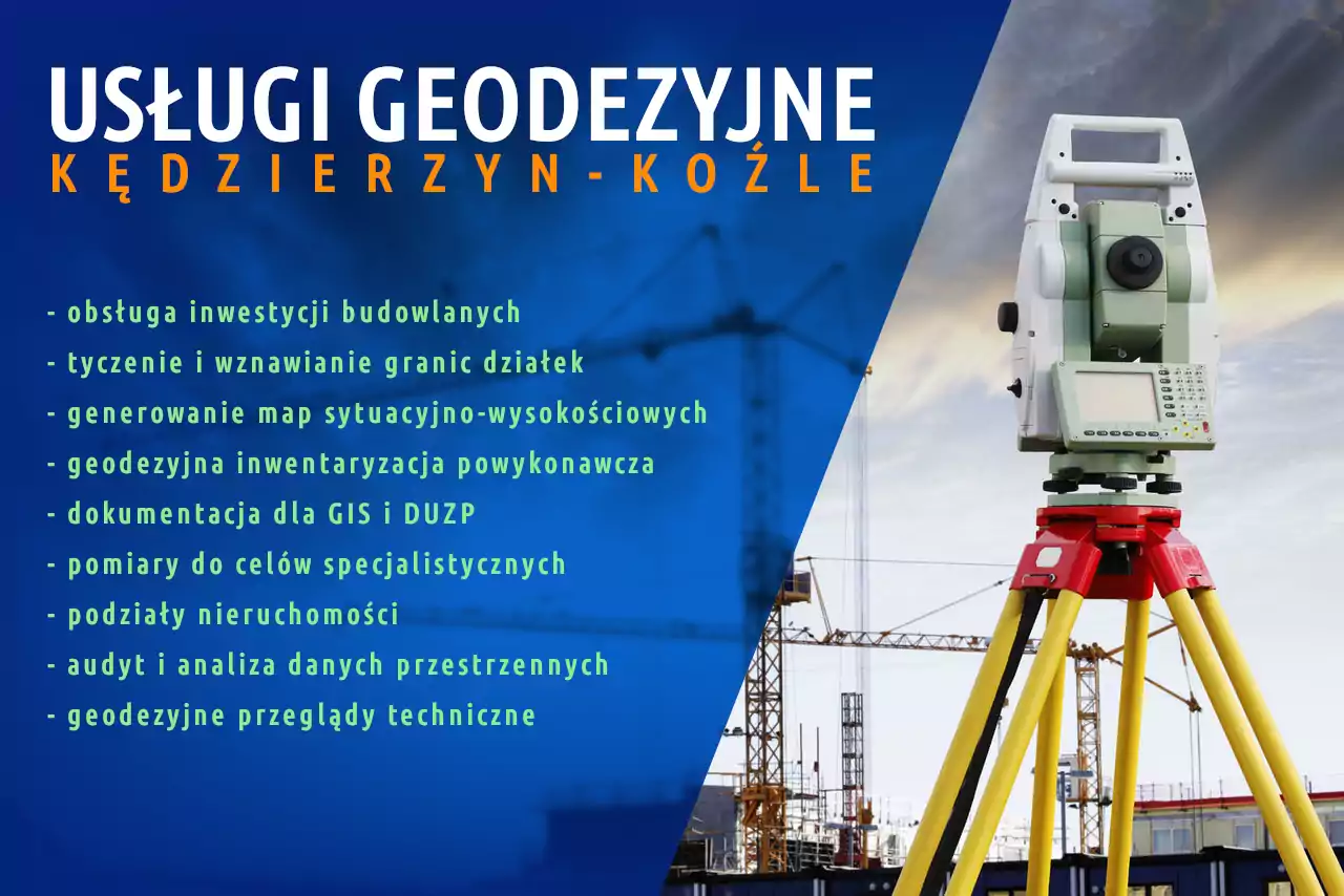 Geodeta mierniczy Kędzierzyn-Koźle – usługi geodezyjno-kartograficzne mapy pomiary tyczenie granic działek